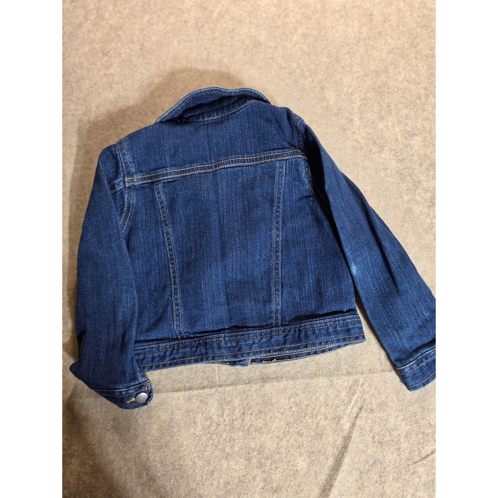 Old Navy Toddler Boys Denim Trucker Jacket Medium Wash Blue 3T Long Sleeve Jean - Picture 2 of 5